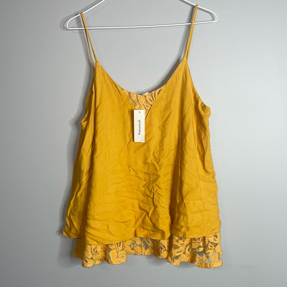 Francesca’s Yellow lace tank top